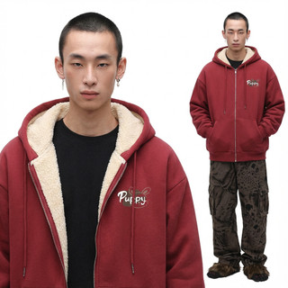Áo nỉ nam lambswool phong cách Harajuku có mũ trùm đầu