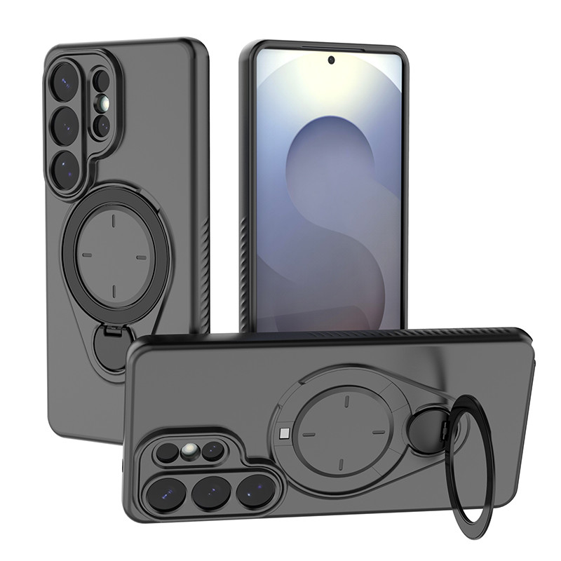 Xoay Thẳng Đứng Giá Đỡ Từ Tính Ốp Lưng Điện Thoại Samsung Galaxy S26 Plus Ultra Bốn Góc Chống Rơi Nút Độc Lập Vỏ TPU Mềm
