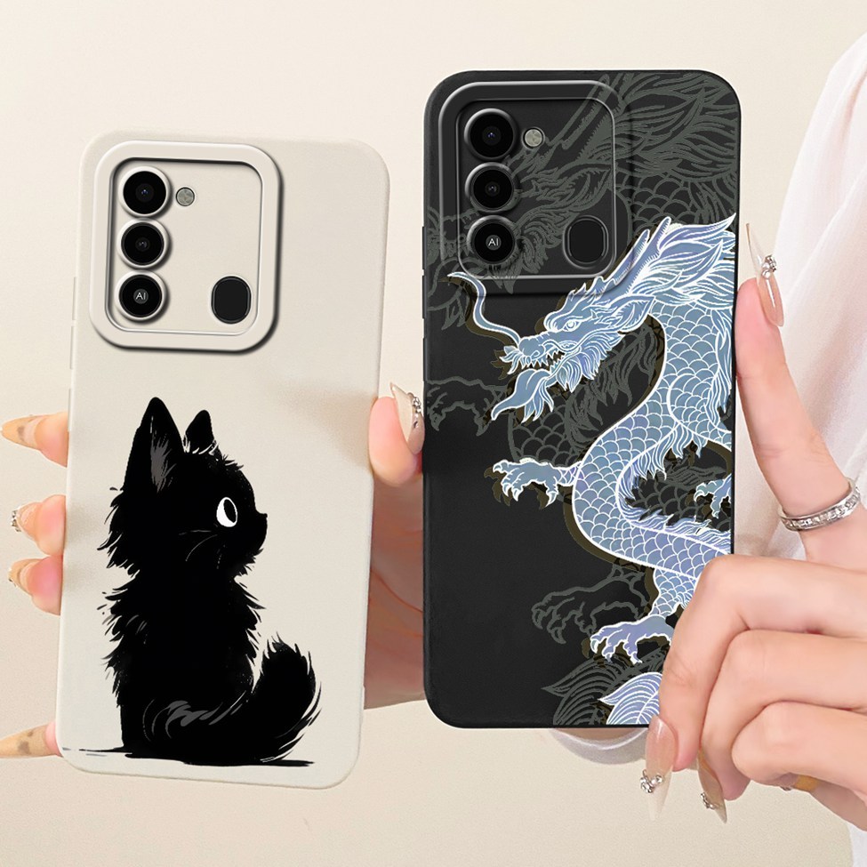 Tecno KG5k KG5j KG5n Vỏ Tecno Spark 8C Vỏ hoạt hình thời trang Vỏ điện thoại silicon vẽ ngộ nghĩnh dễ thương Techno Spark 8C