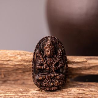 Mặt Dây Chuyền Trầm Bản Mệnh - Trầm Sánh Chìm - Không Bọc (Mua một, tặng một dây dù đeo cổ, hộp nhung)
