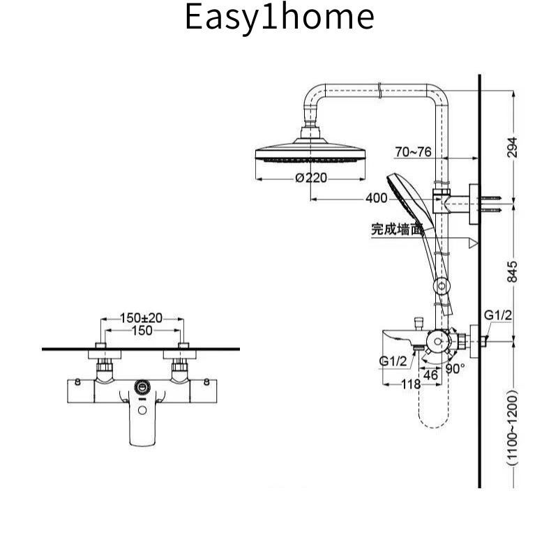 Bộ sen tắm nhiệt TOTO Nhật Bản TBW01401B, đầu phun tăng áp đa chức năng với vòi sen 5 cấp độ, miễn phí vận chuyển