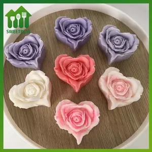 SWEET Khuôn Hoa Hồng DIY Hình Trái Tim Hoa Hồng Thơm Nến Nhựa Dính Thạch Cao Khuôn Xà Phòng Khuôn Silicon Tiệc Lễ Hội Quà Tặng Trang Trí n