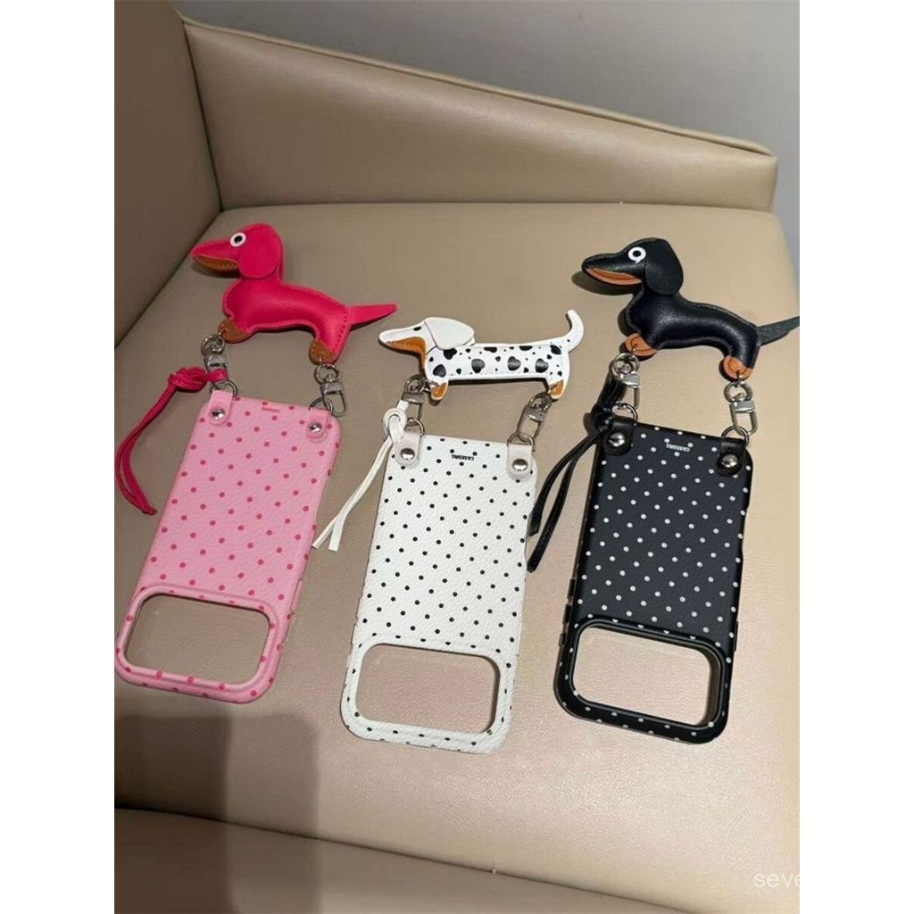 Ốp Điện Thoại Thích Hợp Cho iPhone 7 8 X XS XR XSMAX 11 12 13 14 15 16 17 Pro max Plus Air Polka Dot Dachshund Dây Đeo Tay Chống Sốc Vỏ Bảo Vệ Bao Gồm Tất Cả WXA1