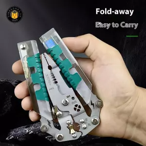 {TB & Bag} Dụng cụ tháo dây đa chức năng có bút kiểm tra điện Dụng cụ uốn cáp có thể gập lại, Kìm gấp điện để cắt.