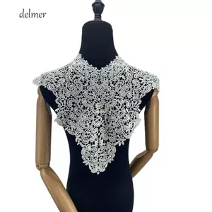 Dây cổ ren DELMER, Dây cổ rỗng rỗng có thể tháo rời, Dây đeo cổ áo vải thêu cổ áo nữ đường viền cổ DIY