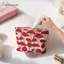Cheenm Mới Retro Nghệ Thuật Nấm Jacquard Túi Trang Điểm, Túi Ly Hợp Nữ, Túi Vuông Dây Kéo, Túi Vệ Sinh VN