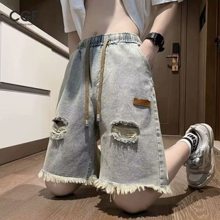Quần short Denim lỗ rửa nước dành cho nam, thời trang mùa hè Thương hiệu thời trang Mỹ đẹp trai