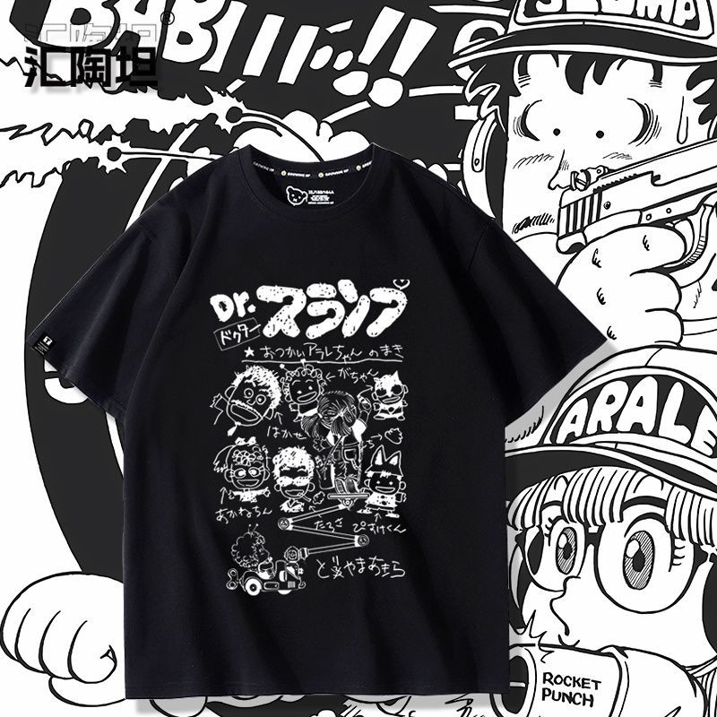Akira Toriyama Khớp Hàng Hóa Vẽ Tay Graffiti Áo Thun Ngắn Tay Nam Nữ Mùa Hè Nguyên Bản Quần Áo Xu Hướng