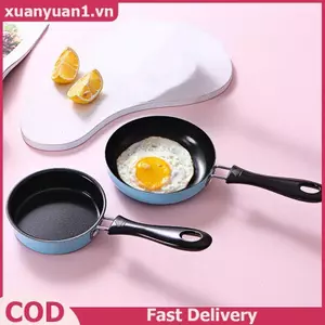 XUAN Chảo Chiên Mini Inox Ngăn Ngừa Sti Nồi Cảm Ứng Tròn Ăn Sáng Chiên Nhỏ Chảo Trứng Có Tay Cầm Dài Tiện Ích Nhà Bếp VN