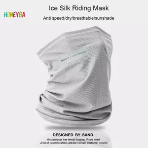 < Honeyba > Ice Silk Sweat Collar Sunblo Ne Mask Thoáng khí Qui Sấy khô Mặt nạ thể thao ngoài trời có thể giặt được để đi xe đạp và đi bộ đường dài đẹp