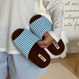 XIXITIAO Dép Vải Lanh Cotton Đơn Giản Màu Sắc Phù Hợp Với Sọc Tắt Tiếng Nam Nữ Nhà Máy Có Thể Giặt Được