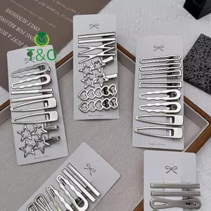 8 Chân Tóc Bé Gái Kim Loại Bạc Giả Kẹp Tóc Nữ Kẹp Tóc Bên Nổ Nữ Nữ Barrettes Phụ Kiện Tóc [Mới]
