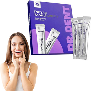 DR.DENT Purple Mouthwash 20 Uses - Gentle Whitening & Fresher Breath, Alcohol-Free
