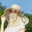 PNPIA- Mũ chống nắng vành rộng dành cho nữ có nắp che mặt thoáng khí Bảo vệ tia cực tím cho trà Piing Làm vườn Sử dụng ngoài trời