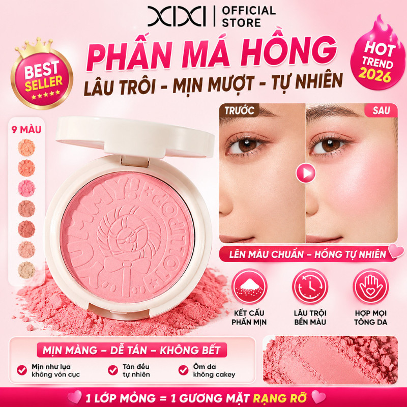 Xixi Phấn Má Hồng Ngọt Ngào, Màu Sắc Tự Nhiên, Làm Sáng Da, Phấn Mịn, Trang Điểm Hàng Ngày D764