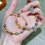 WEETW Mở Vòng Tay, Hạt Pha Lê Nhiều Màu Vòng Tay Có Thể Điều Chỉnh, Vòng Tay Có Dây 14k Mạ Vàng 6MM Hạt Màu Vàng Vòng Tay Quấn Dây Trang Sức Mùa Hè