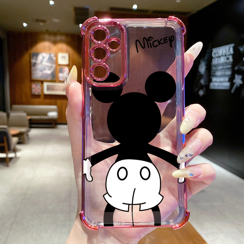 Tương Thích Với Samsung Galaxy A17 A07 A15 A05 A35 A55 A14 A34 A56 A36 A06 A16 Vỏ Mạ Trong Suốt Mickey Dễ Thương Chống Rơi
