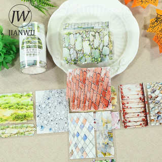 JIANWU 70mm * 200cm Vintage Đá Đường Cảnh Vật Liệu Cắt Băng Thêu Sò PET Sáng Tạo DIY Tạp Chí Văn Phòng Phẩm