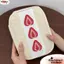 Túi đựng bút NORDICLIFE, Túi trang điểm đa chức năng Fuzzy Plush, Túi đựng mỹ phẩm bánh Sandwich dâu thêu dễ thương Kawaii