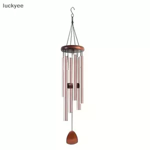 Luckyew 26 Inch Echoing Nhôm Chuông Gió Với Thẻ Treo Bằng Gỗ Thanh Lịch Cho Ban Công Hành Lang Sân Trang Trí TQ