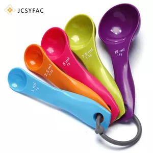 JCSYFAC 5PC Phong Cách Nhà Bếp Colourworks Đo Thìa Thìa Cốc Nướng Dụng Cụ Bộ Mới