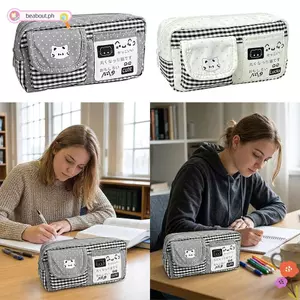 Bút Chì BEABOUT, Túi Đựng Bút Nhiều Lớp Dung Tích Lớn, Túi Văn Phòng Phẩm In Hình Mèo Thẩm Mỹ Học Sinh