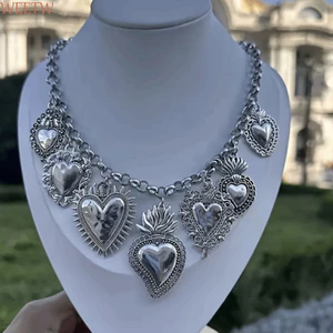 Vòng cổ quyến rũ WEETW, Vòng cổ dây chuyền Choker sáng tạo, Bohemian Lớn phóng đại cổ điển dành cho nữ Trang sức cổ nữ Phụ kiện