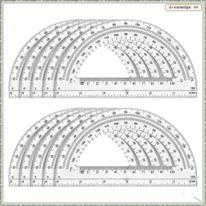 Bộ thước đo 6 Inch bằng nhựa trong suốt-10 gói, Công cụ hình học đo 180 độ cho trường học, Lớp học