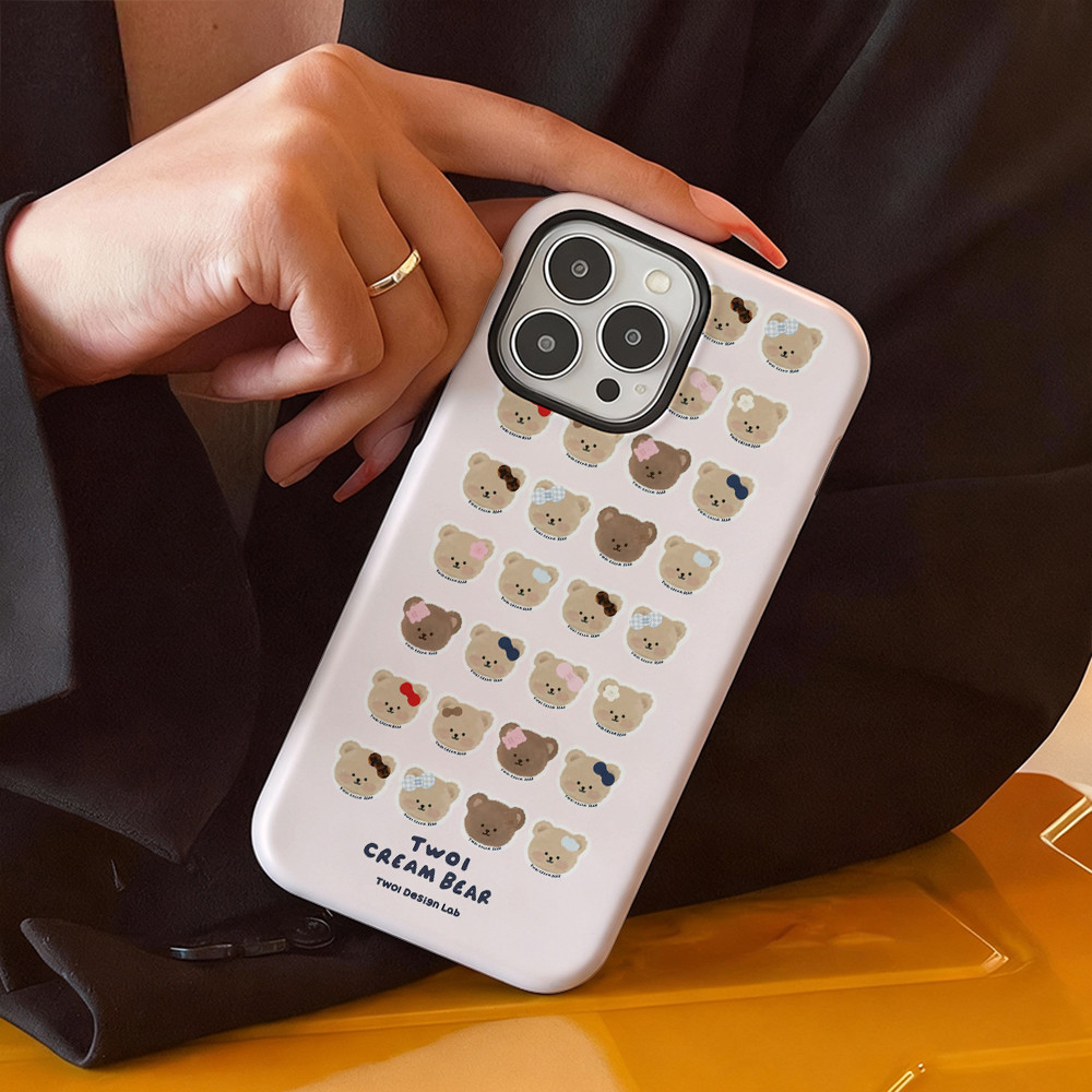 Bộ Gấu Dễ Thương Thích Hợp Cho iPhone 17ProMax 16Pro 15 11 12 13 14 xs XR 17Air Vỏ Bảo Vệ Hai Lớp Chống Sốc Vỏ Điện Thoại PNPB