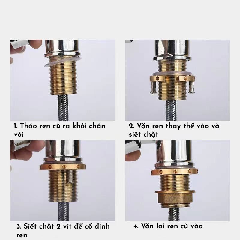 [COD] Đai Ốc Cố Định Chân Vòi Lavabo 32mm - Bộ Phụ Kiện Thay Thế Bằng Hợp Kim Nhôm, Kèm Đệm