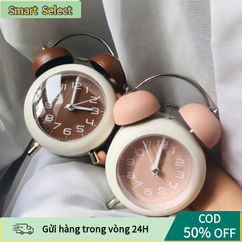 [COD] Đồng Hồ Báo Thức Đôi Chuông Lớn - Thiết Kế Cổ Điển, Đèn Chiếu Sáng Mặt Số, Pin AA, Dùng Trang Trí & Quà Tặng