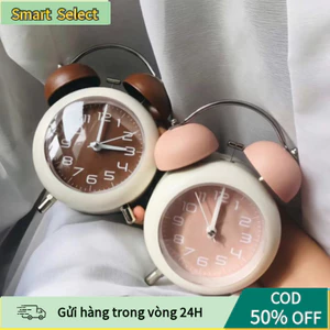 Đồng Hồ Báo Thức Đôi Chuông Lớn - Thiết Kế Cổ Điển, Đèn Chiếu Sáng Mặt Số, Pin AA, Dùng Trang Trí & Quà Tặng