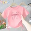 Bé Gái Dây Rút Ngắn Top Bướm In Hình Trái Tim Thư Giãn Phù Hợp Với Bé Gái Giải Trí Hàng Ngày Mặc Đơn Giản