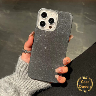 Ốp Lưng Cho iPhone 16 17 11 12 14 13 15 Pro Max 7 8 14 Plus XR X XS Max Thời Trang Mới Màu Trơn Hai Lớp Lấp Lánh