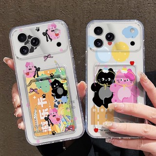 Ốp Khe Cắm Thẻ Trong Suốt Cho Vivo V60 Lite V50 Lite V40 V29 Pro V23 V27E Ốp Lưng Điện Thoại Miao Beach Mico Cat In Hình Bảo Vệ Cho Vivo Y02 Y02A Y02S Y11 Y16 Y35 Y56