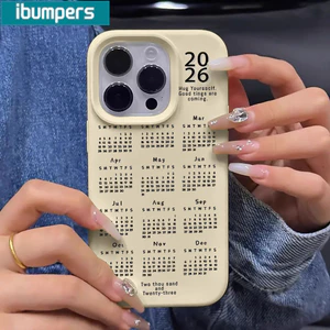 Ibumpers Vỏ Điện Thoại Đơn Giản Lịch 2026 Silicon Mềm Chống Sốc Cho iPhone 11 12 13 14 15 16 17 Pro Max IP Plus