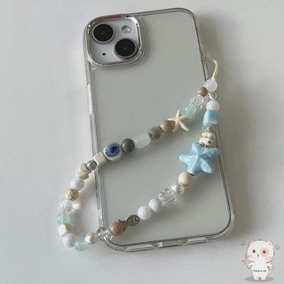【Chamvn】Dây đeo điện thoại hình ngôi sao xanh biển mùa hè nhỏ tươi mát tự làm dây chống mất