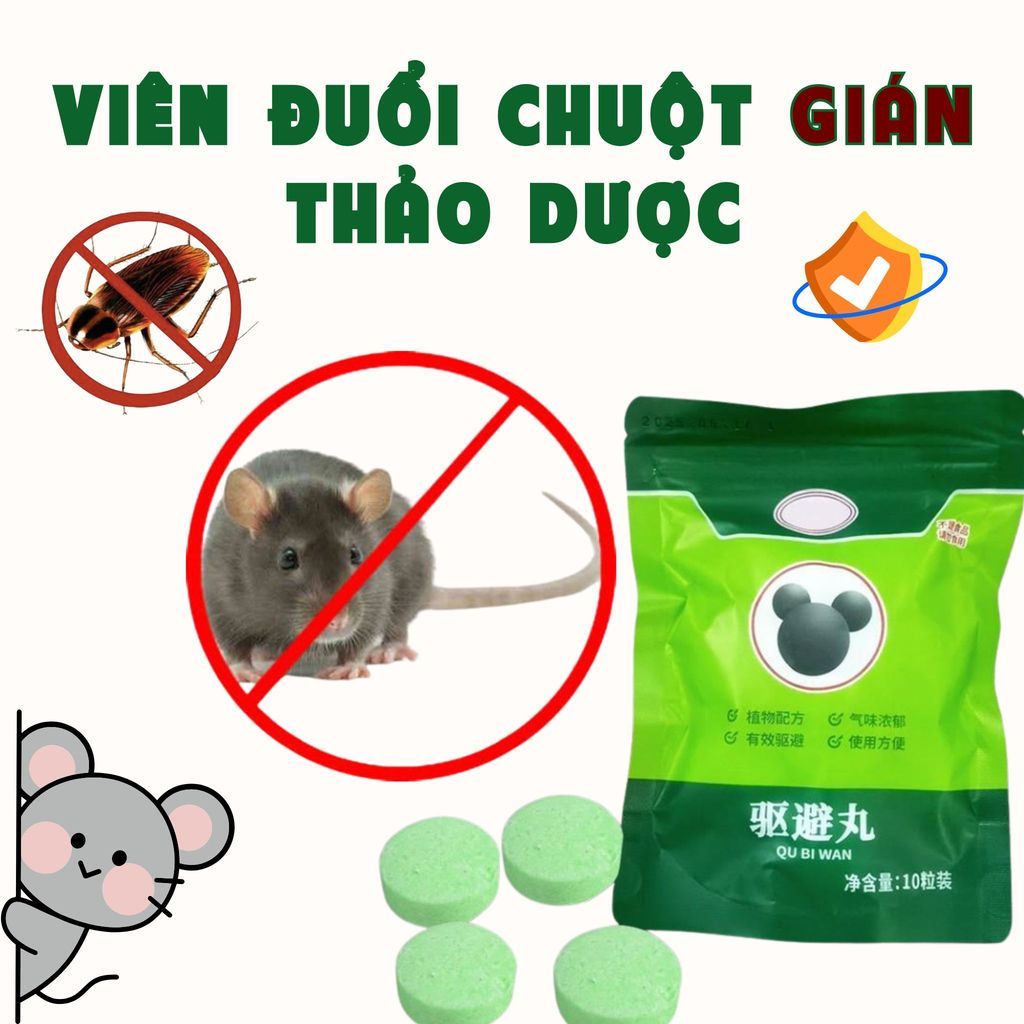 Viên Đuổi Chuột Băng Phiến, Viên Đuổi Chuột Siêu Mạnh, Viên Đuổi Chuột Thảo Dược An Toàn Viên Đuổi Côn Trùng Nhà Sạch ẽ