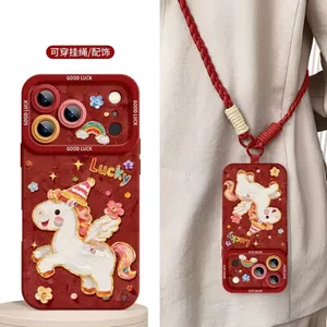 Ốp Điện Thoại Pony Tranh Sơn Dầu Thích Hợp Cho iPhone17Promax Thành Công Ngay Lập Tức Thích Hợp Cho iPhone16Pro Vỏ Bảo Vệ Điện Thoại 15 Dễ Thương 14 Silicone 13 12 Phong Cách Mới Chống Sốc