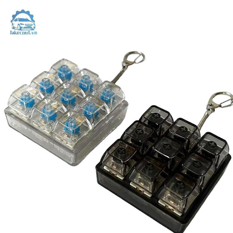 Lat 4 / 9 Phím Bàn Phím Cơ Trục Máy Kiểm Tra Bàn Phím LED Chìa Khóa Giảm Căng Thẳng DIY Nút Keycap Móc Khóa Đồ Chơi Quà Tặng linh cẩu