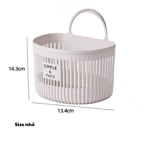 Set 2 rổ treo tường đa năng thiết kế thông minh thoát nước, chống ẩm, treo tường tiện lợi