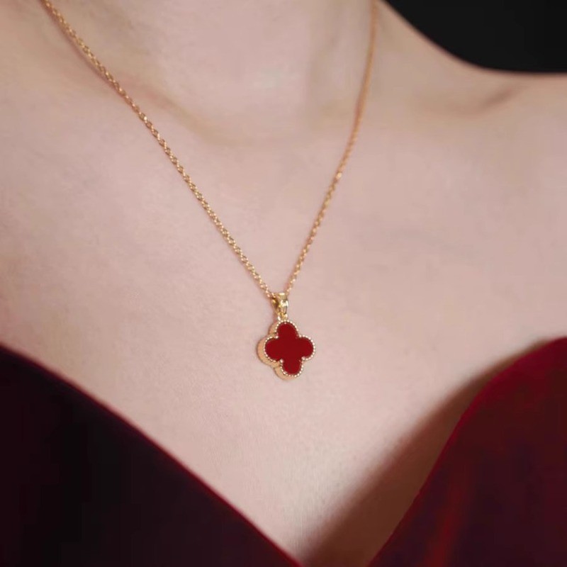 Gossip Girl Lady Style Bốn Lá Cỏ Ba Lá Trái Tim Và Đào Trái Tim Vòng Cổ Xương Cổ Trang Sức