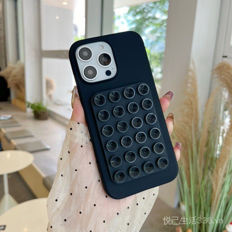 Giá đỡ cốc hút Thích hợp cho vỏ điện thoại 17promax iPhone16 / 15 Silicon lỏng 14 / 13 Vỏ chống sốc