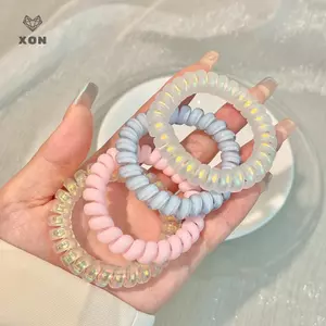 Dây điện thoại quấn tóc có nhiều màu sắc từ Mina, chất liệu co giãn tốt dành cho bé gái và nữ