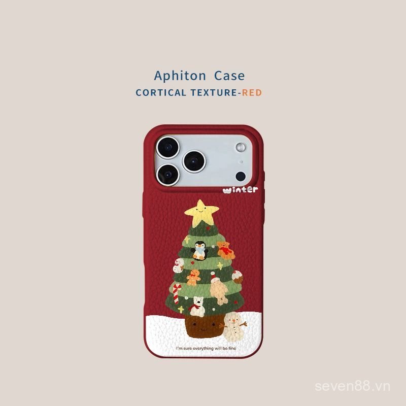 Ốp Điện Thoại Thích Hợp Cho iPhone 11 12 13 14 15 16 17 Pro max Plus Động Vật Không Khí Cây Giáng Sinh Chống Sốc Vỏ Bảo Vệ Chống Sốc Bao Gồm Tất Cả 124A