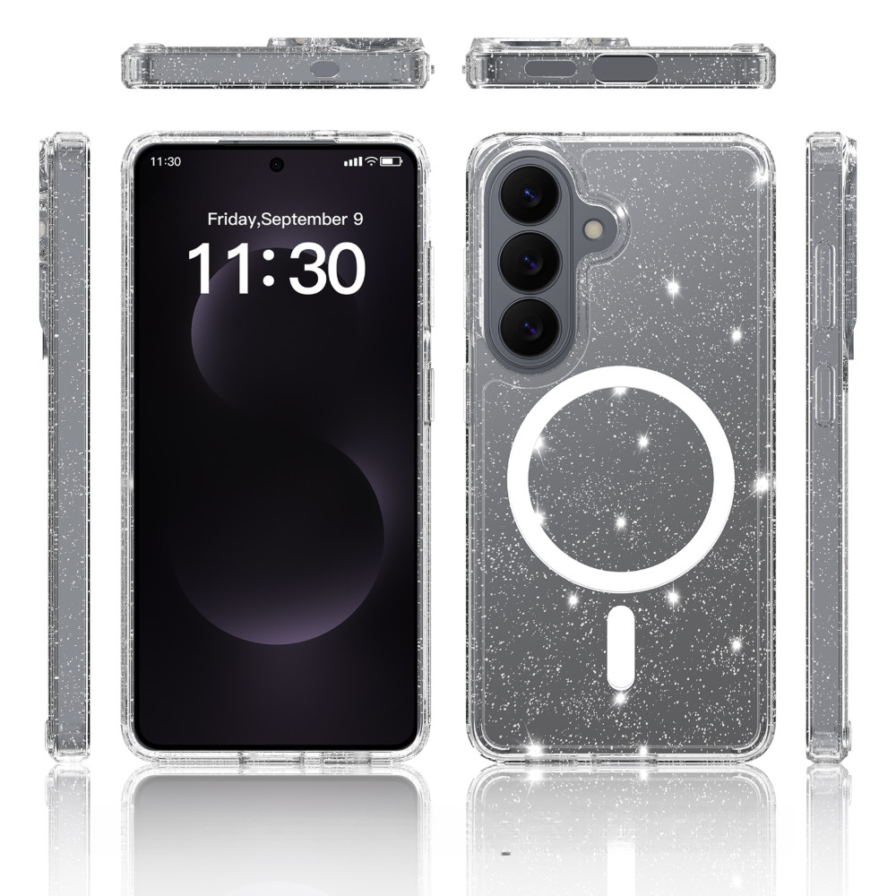 Ốp Điện Thoại Từ Tính Lấp Lánh Bán Trong Suốt Cho Samsung Galaxy S26 S25 FE Ultra Plus Chống Trầy Xước Chống Rơi Chống Vàng Thời Trang Đơn Giản
