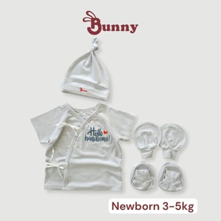 Set áo newborn 4 món Bunnybaby cho bé trai chất thun Modal ice cool cho bé 3-5kg