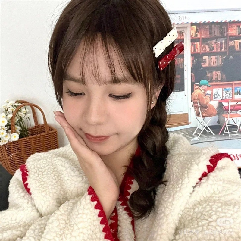 Kẹp Tóc Ankora Đỏ Chấm Bi Bobby Pin, Phụ Kiện Tóc Phong Cách Hàn Quốc Cho Tiệc Và Quà Tặng