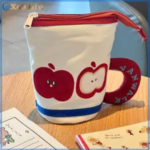 XOITU Dễ Thương Dọc Xô Trà Cốc Đựng Bút Chì Sinh Viên Dung Tích Lớn Văn Phòng Phẩm Túi Bảo Quản Cầm Tay Túi Đựng Bút Di Động Hộp Bảo Quản VN