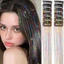 Kẹp tóc dây laser BB và tinsel nhiều màu sắc, phù hợp bé gái, phong cách thời trang Y2K
